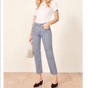 Reformation checkered roper jean